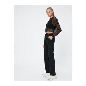 Koton Sweatpants with Lace Waist, Cargo Pocket, Straight Leg