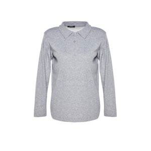 Trendyol Gray Melange Polo Neck Knitted Tunic