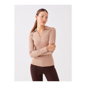 LC Waikiki Women's Polo Neck Long Sleeve Straight T-Shirt