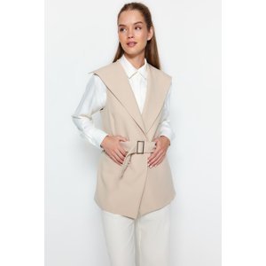 Trendyol Cream Lined Woven Vest With A Belt