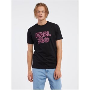Černé pánské tričko KARL LAGERFELD - Pánské