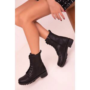 Soho Black Matte Women's Boots & Booties 13734