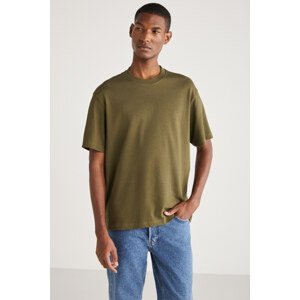 GRIMELANGE Curtis Men's Comfort Fit Thick Textured Recycle 100% Cotton T-shirt