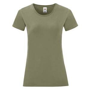 Olive Iconic Women's T-shirt in combed cotton Fruit of the Loom