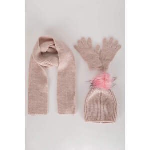 DEFACTO Girl Child Scarf Beret Gloves 3 Pcs Set