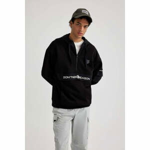 DEFACTO Oversize Fit Slogan Long Sleeve Sweatshirt