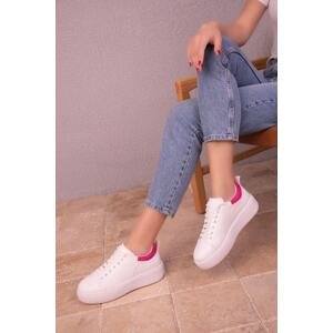 Soho White-Fuchsia Women's Sneakers 18004