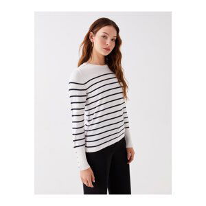 LC Waikiki Women's Crew Neck Striped Long Sleeve Knitwear Sweater