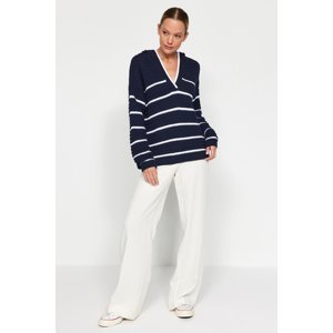 Trendyol Navy Blue More Sustainable Striped Knitwear Sweater