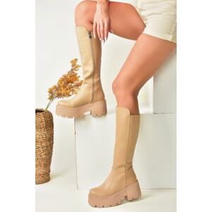 Fox Shoes Nude Women's Thick-Solled Boots