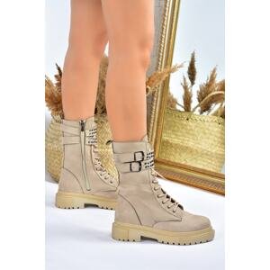 Fox Shoes Skin Suede Studded Detailed Women's Boots