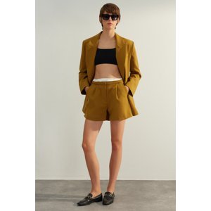 Trendyol Khaki Limited Edition High Quality Double Waist Detail Woven Shorts