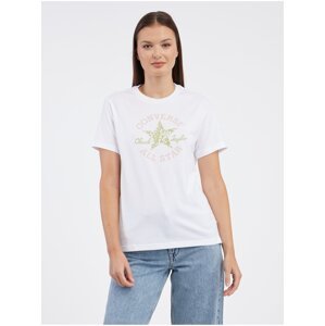 Bílé dámské tričko Converse Chuck Taylor Floral - Dámské