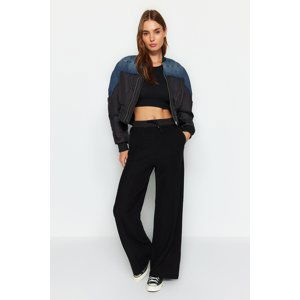 Trendyol Black Parachute Garnish Detail Thick Straight Fit Knitted Sweatpants