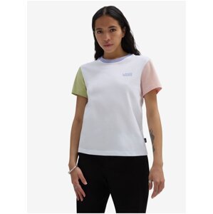 Bílé dámské tričko VANS Colorblock - Dámské