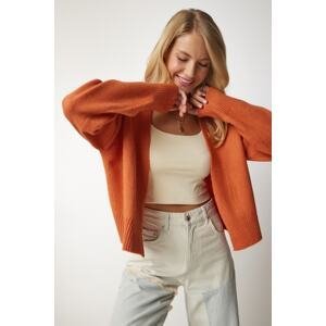 Happiness İstanbul Women's Orange Basic Knitwear Cardigan