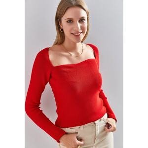 Bianco Lucci Women's Square Collar Knitwear Sweater