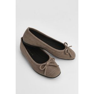 Marjin Women's Bow Flat Flats Rodek Mink Suede