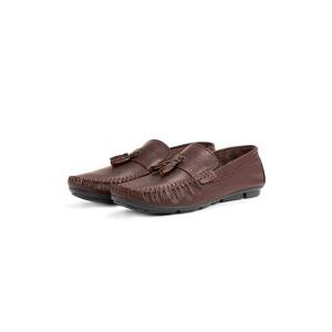 Ducavelli Noble Men's Genuine Leather Casual Shoes, Roque Loafers Brown.