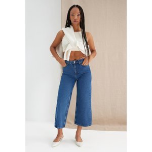 Trendyol Blue More Sustainable High Waist Culotte Jeans
