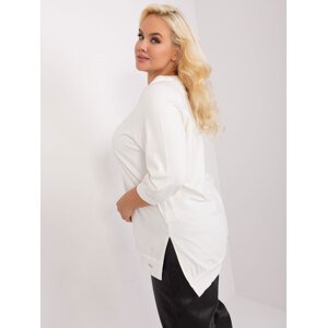 Halenka Ecru plus size s nápisem