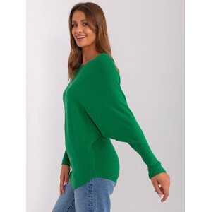 Zelený dámský oversize svetr s viskózou