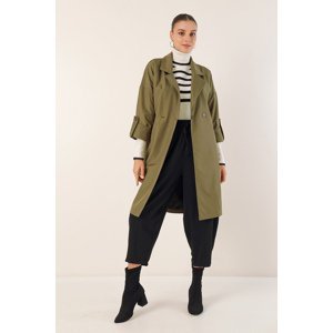Bigdart 9104 Double Breasted Collar Lined Trench Coat - Khaki