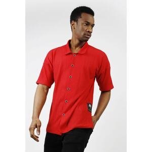 XHAN Men's Coral Loose Short Sleeve Shirt 1kx2-44733-64