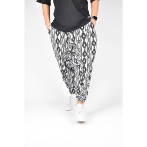 XHAN Black Melange Ethnic Patterned Loose Cut Shalwar Sweatpants