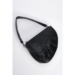 Marjin Women's Adjustable Strap Hand Shoulder Bag Rosba Black Croco