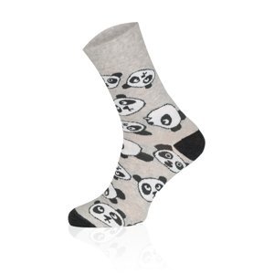 Dlouhé ponožky PANDA - světlá melanž/tmavá melanž