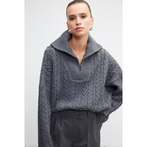VATKALI Turtleneck zipper knit sweater