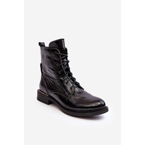 Pohodlné zateplené černé kotníkové boty Patent Lemar Revin