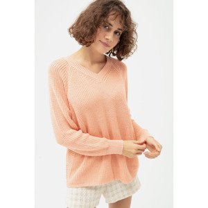 Lafaba Women's Salmon V-Neck Knitwear Sweater