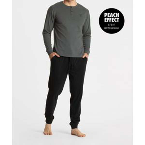 Pánské pyžamo ATLANTIC - černá/khaki