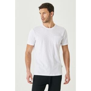 AC&Co / Altınyıldız Classics Men's White Slim Fit Slim Fit 100% Cotton Crew Neck Pocket T-Shirt