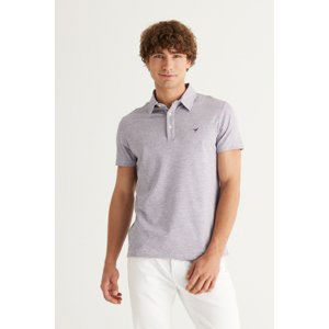 AC&Co / Altınyıldız Classics Pánské Žakárové tričko Easy Iron Slim Fit Slim Fit Polo Neck Krátký rukáv