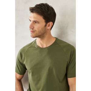 AC&Co / Altınyıldız Classics Men's Khaki Slim Fit Slim Fit Crew Neck Cotton Flexible T-Shirt