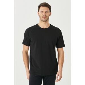 AC&Co / Altınyıldız Classics Men's Black Slim Fit Slim Fit Crew Neck Cotton Flexible T-Shirt