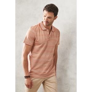AC&Co / Altınyıldız Classics Men's Orange Slim Fit Narrow Cut Polo Neck Short Sleeve T-Shirt