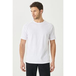 AC&Co / Altınyıldız Classics Men's White Long Fit Crew Neck Cotton Short Sleeve T-Shirt