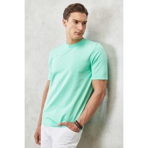 ALTINYILDIZ CLASSICS Men's Mint Standard Fit Regular Fit Crew Neck Plain Knitwear T-Shirt
