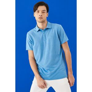 ALTINYILDIZ CLASSICS Men's Turquoise Slim Fit Slim Fit Polo Neck Plain Casual T-Shirt