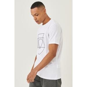 ALTINYILDIZ CLASSICS Men's White Slim Fit Slim Fit 100% Cotton Crew Neck Printed T-Shirt.