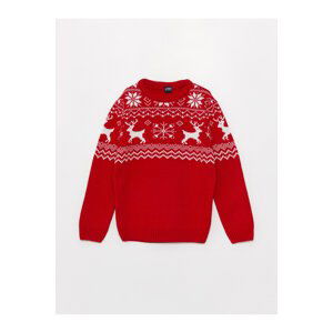 LC Waikiki Crew Neck Christmas Theme Long Sleeve Boy Knitwear Sweater