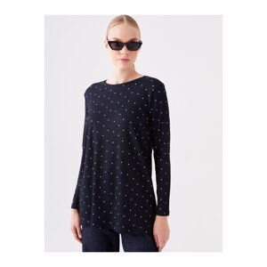 LC Waikiki Women's Crew Neck Polka Dot Long Sleeve Tunic