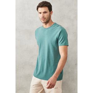AC&Co / Altınyıldız Classics Men's Green Slim Fit Slim Fit Crew Neck Cotton T-Shirt