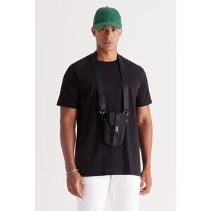 AC&Co / Altınyıldız Classics Men's Black Loose Fit Crew Neck Printed 100% Cotton T-Shirt.