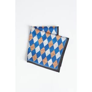 ALTINYILDIZ CLASSICS Men's Navy Blue-Beige Patterned Handkerchief