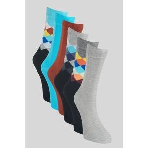 AC&Co / Altınyıldız Classics Men's Multicolored Patterned 6-Pack Crew Socks